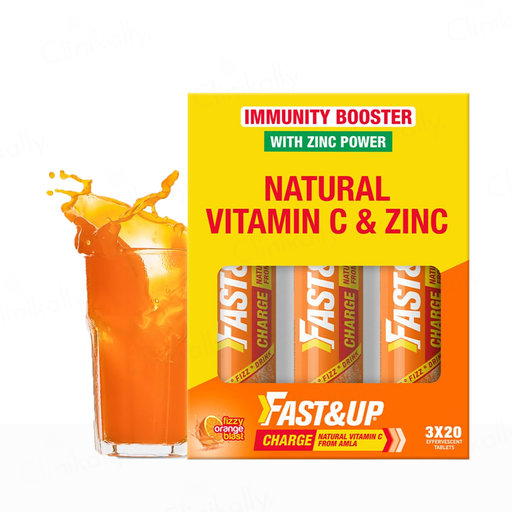 Fast&Up Charge Natural Vitamic C Effervescent Tablet - Fizzy Orange Blast Flavour